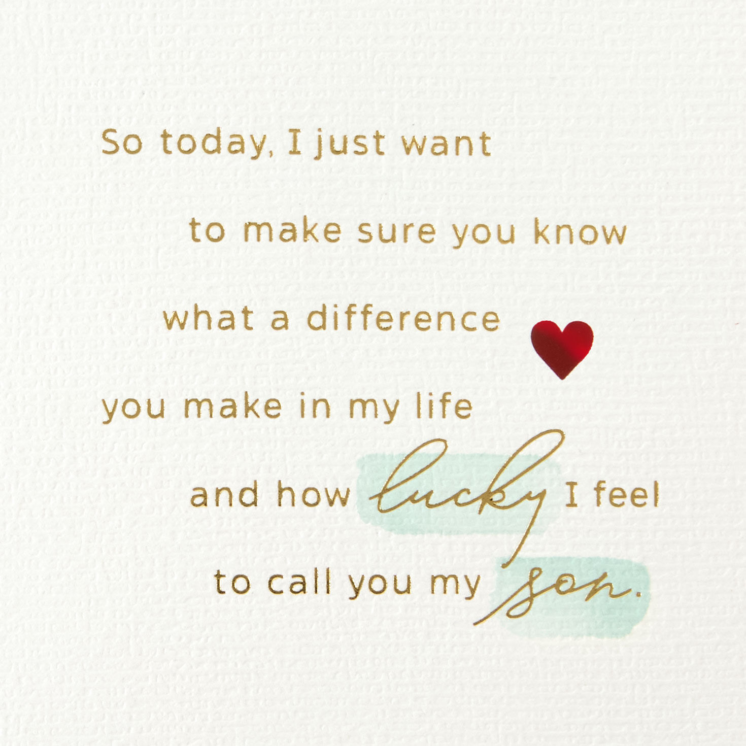 Row of Hearts Son Valentine's Day Card Sentiment image number 3