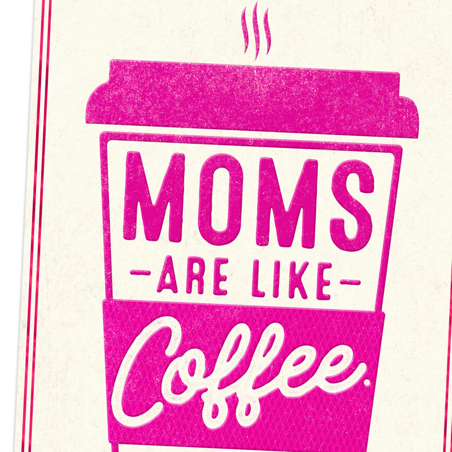 Pink Letterpress Coffee Cup Funny Mother's Day Card Card Front Detail image number 4