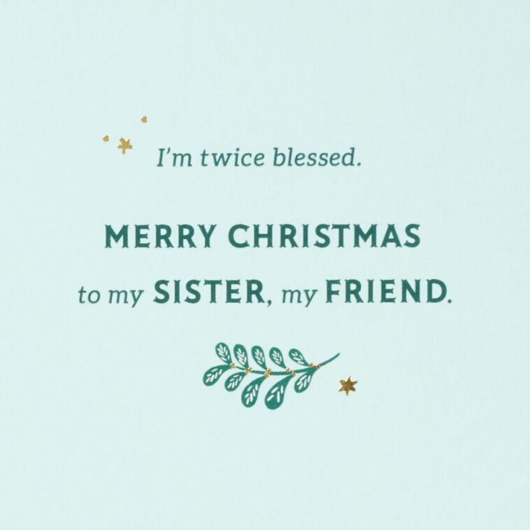 Vintage Holiday Tree Sister Christmas Card Sentiment image number 3