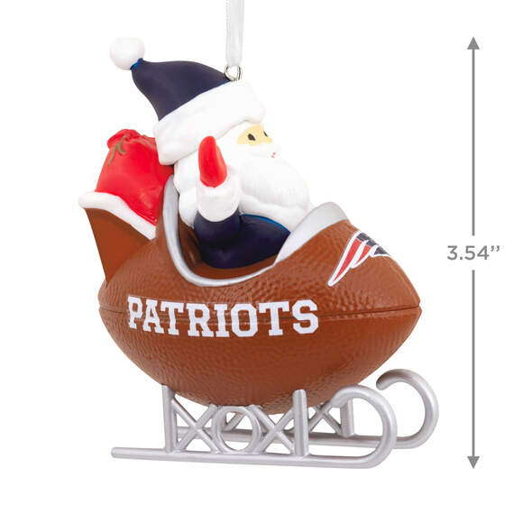 NFL New England Patriots Santa Football Sled Hallmark Ornament, , large image number 3