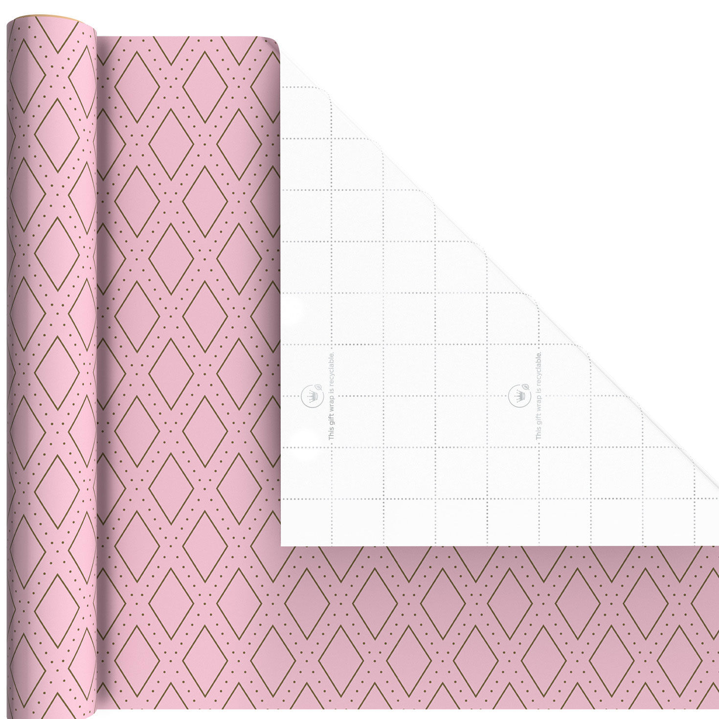 Solid Pink Bows and Diamonds Mini Gift Wrap Rolls Wrap Square image number 7