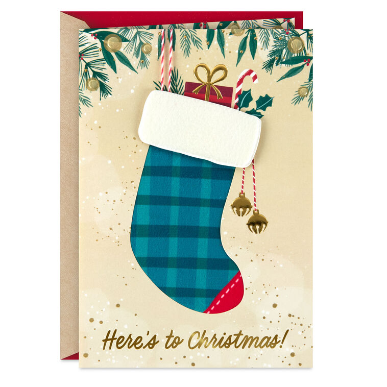 Textured Stocking Christmas Card