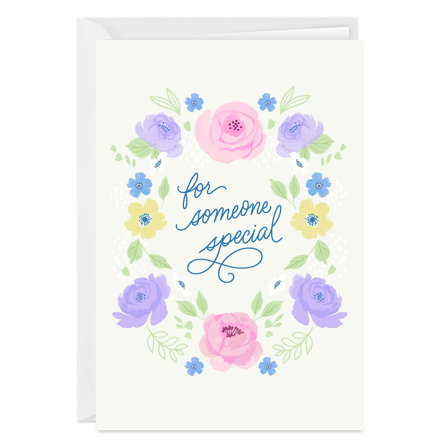 Pastel Floral Wreath Custom Mother's Day Card