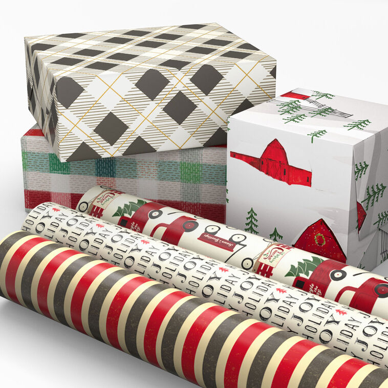Weathered and Warm Holiday Wrapping Paper Rolls  image number 2