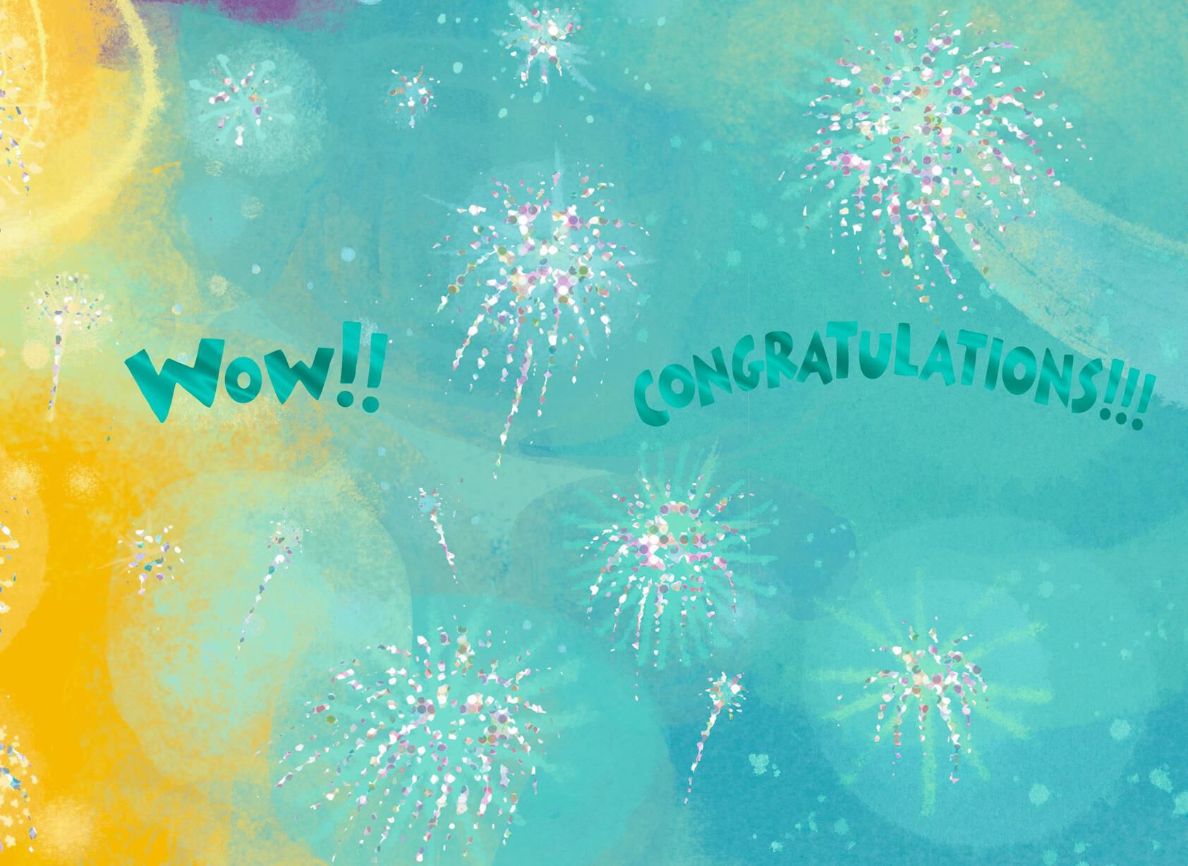 Fireworks Woohoo! Congratulations Card