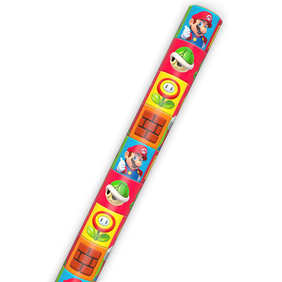 Super Mario™ on Colorful Squares Wrapping Paper, 17.5 sq. ft., , large image number 6
