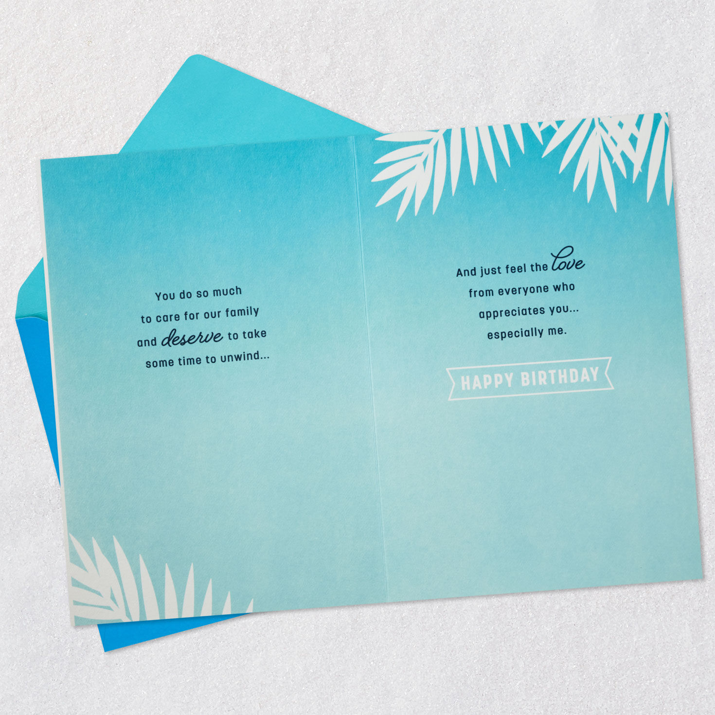 Lounge Chairs on Beach Birthday Card for Husband Open card with envelope image number 4