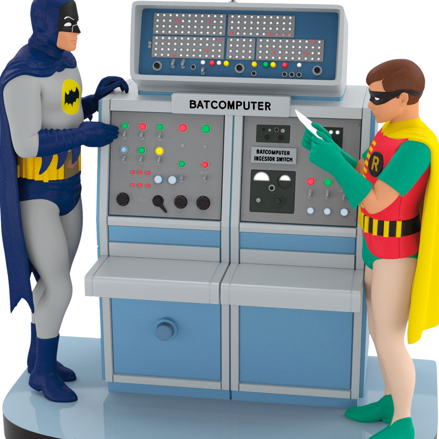 Batman and Robin at Old Computer Keepsake Ornament upclose view image number 5