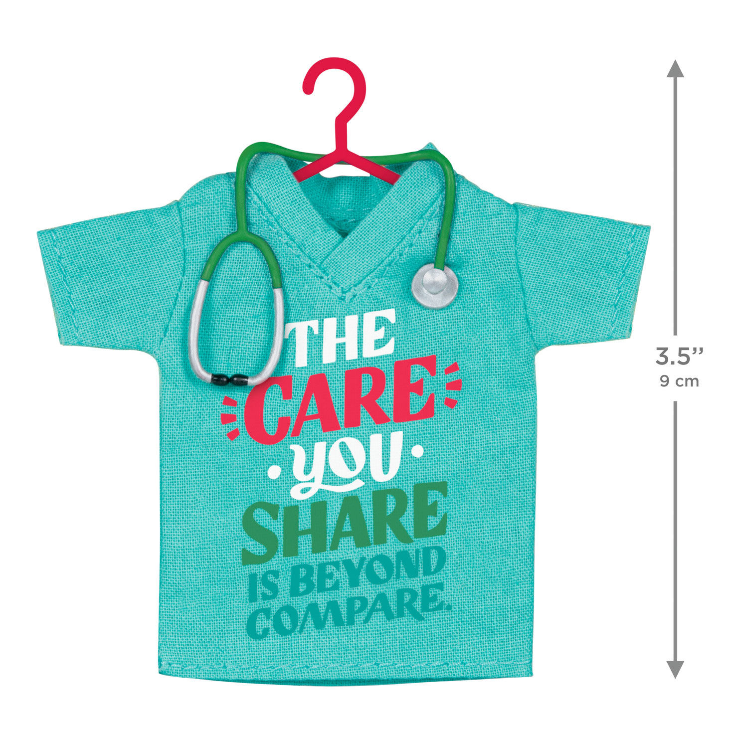 The Care You Share Scrubs Shirt Keepsake Ornament measurement image number 3