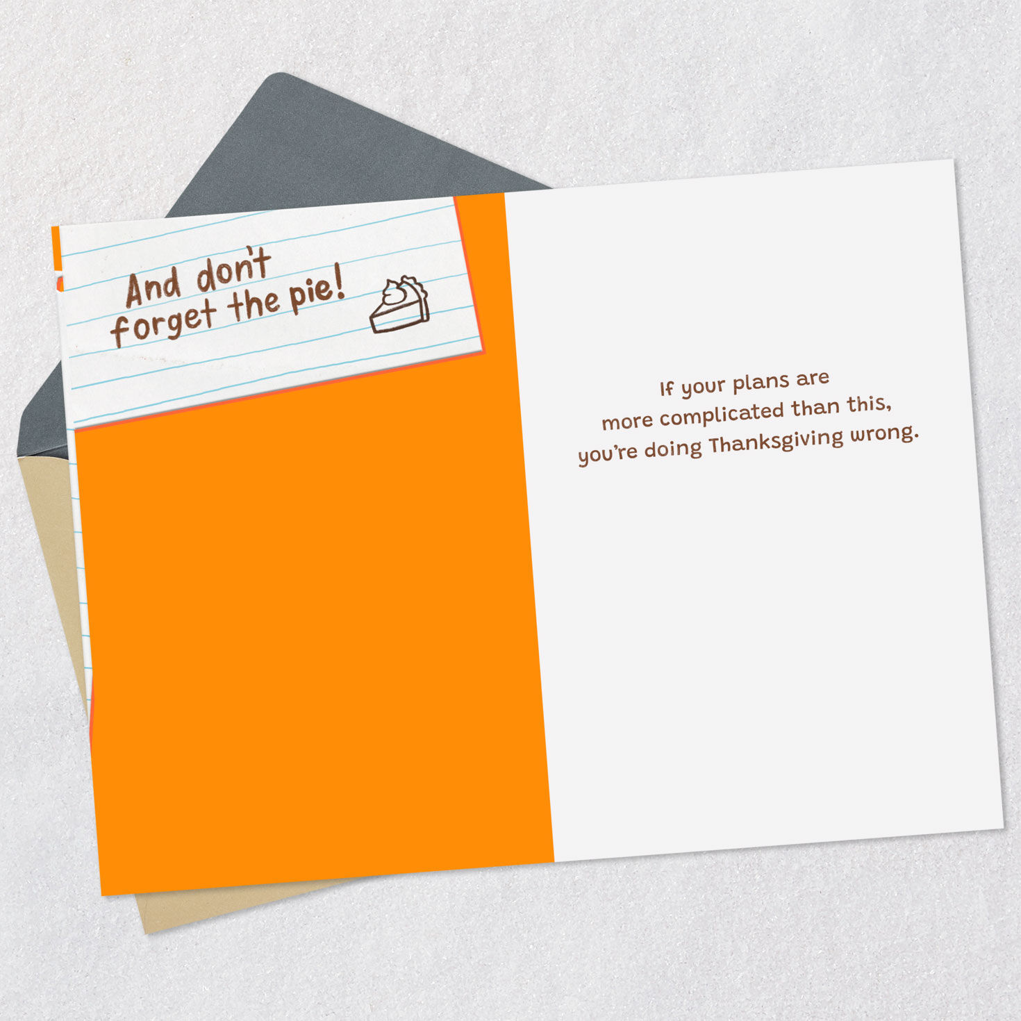 Turkey Day Fun List Thanksgiving Card Open card with envelope image number 4