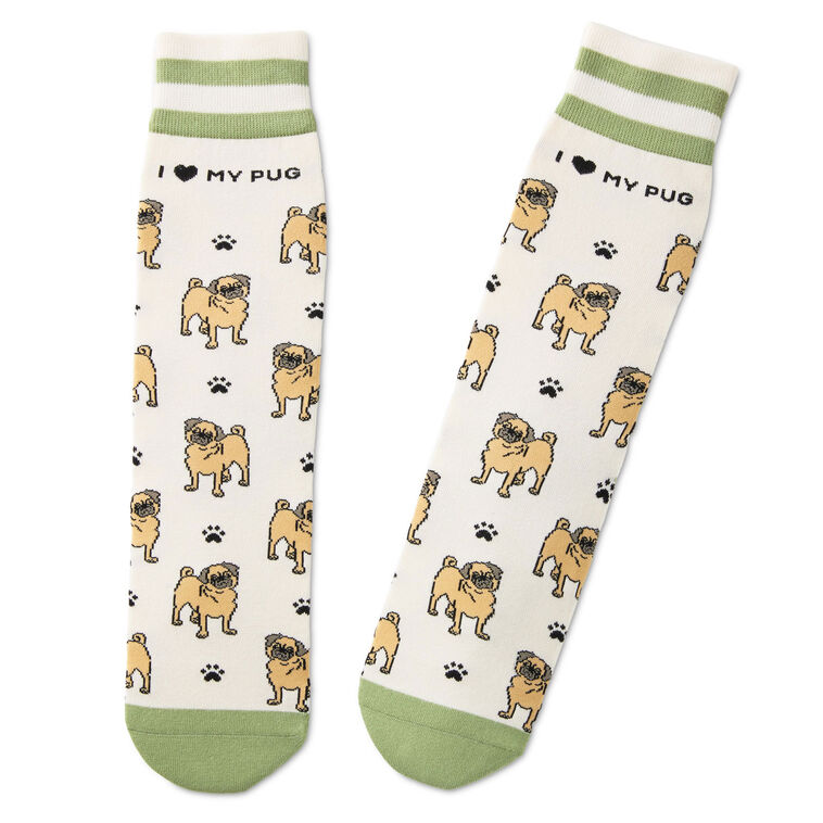 I Love My Pug Novelty Socks  image number 1