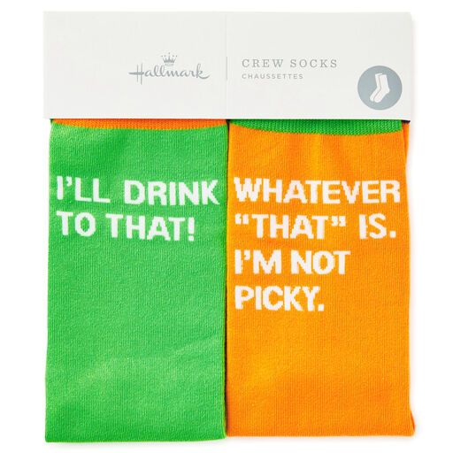 I'll Drink to That Toe of a Kind Novelty Crew Socks, 
