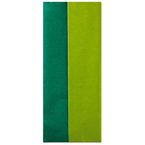 Solid Holiday Green and Light Green 2-Pack Tissue Paper, 8 sheets, , large