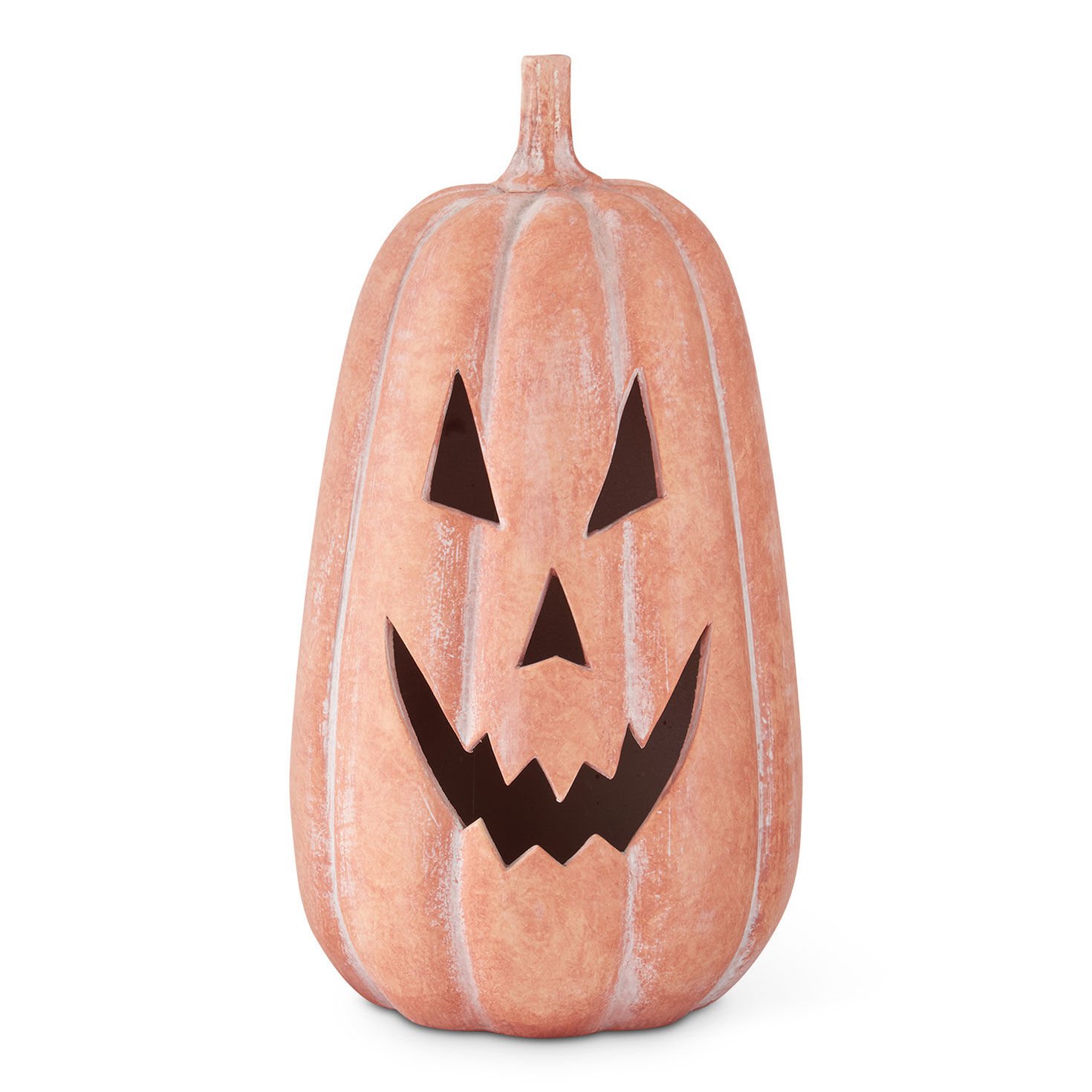 K&K Interiors Large Terra-Cotta Jack-o'-Lantern Decoration, 15.5"