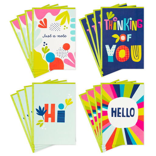 Bright and Colorful Assortment Boxed Blank Cards, Pack of 16, 