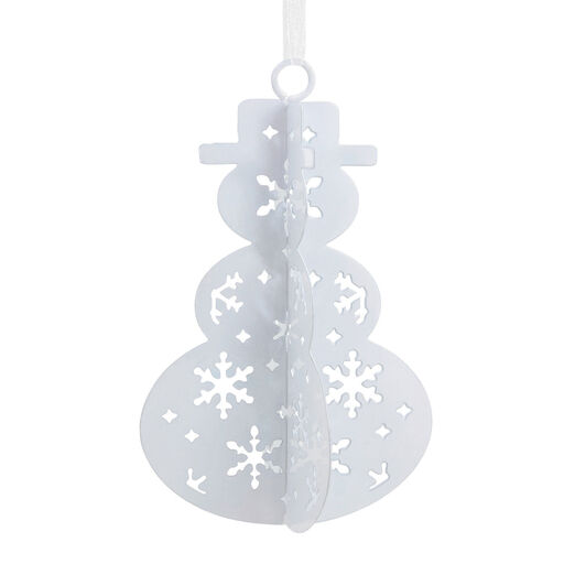 White Die-Cut Snowman Metal Hallmark Ornament, 