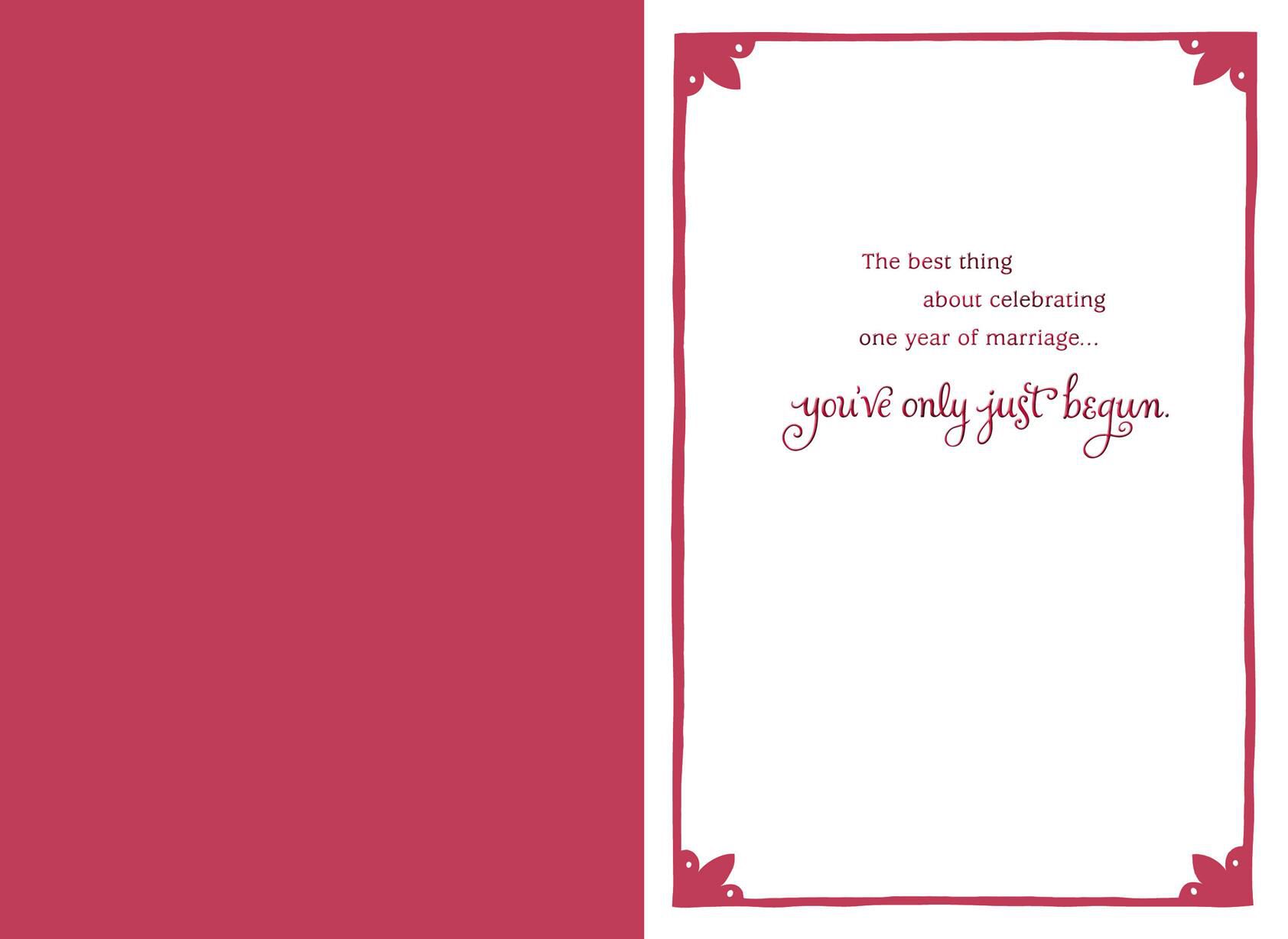 You've Only Just Begun First Anniversary Card