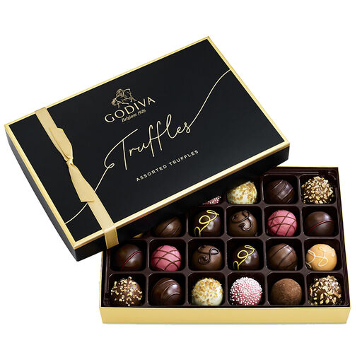 Godiva Assorted Signature Chocolate Truffles Gift Box, 24 Pieces, 
