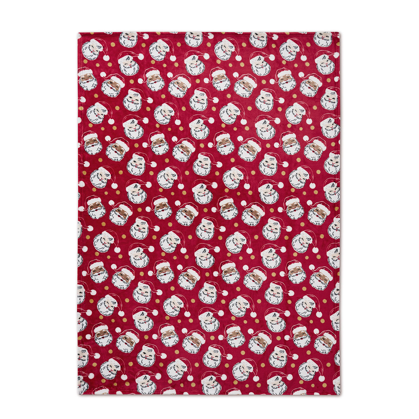 Santa Faces Red Plush Throw Blanket, 50x70 for only USD 29.99 | Hallmark