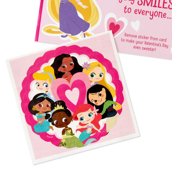 Disney Princess Valentine's Day Card for Granddaughter With Sticker, , large image number 6