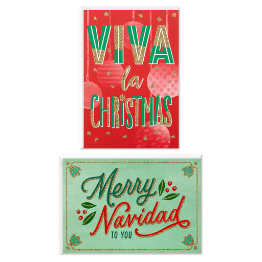 Viva and Merry Boxed Christmas Cards, Pack of 12, 