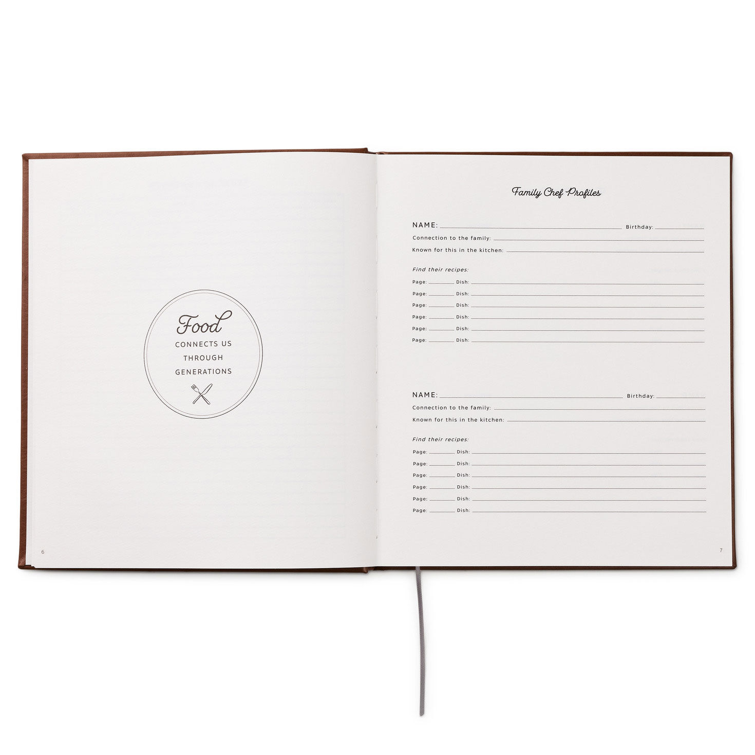 Hardback Heirloom Recipe Book and Keepsake Journal open spread image number 3