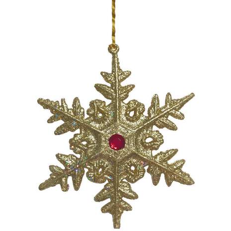 Gold Snowflake Gift Trim, 3.75", , large