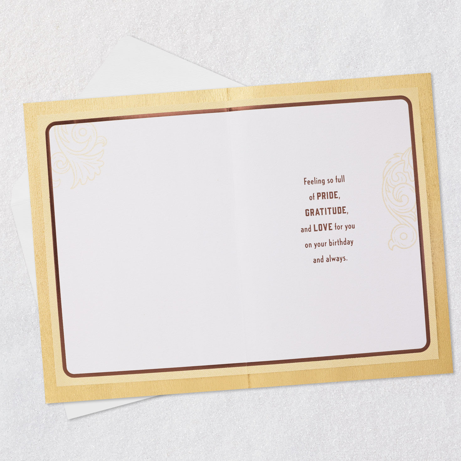 Brown and Gold Country Western Nephew Birthday Card Open card with envelope image number 3