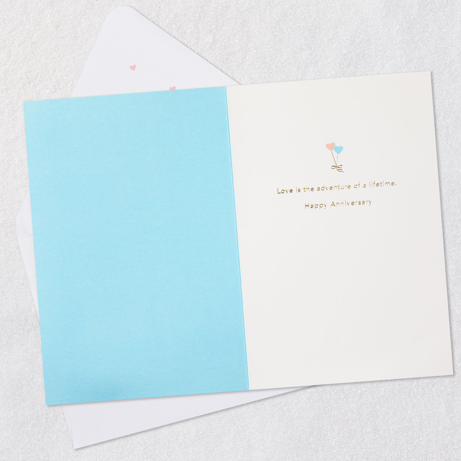 Up Balloon Bouquet Signature Anniversary Card Open card with envelope image number 3