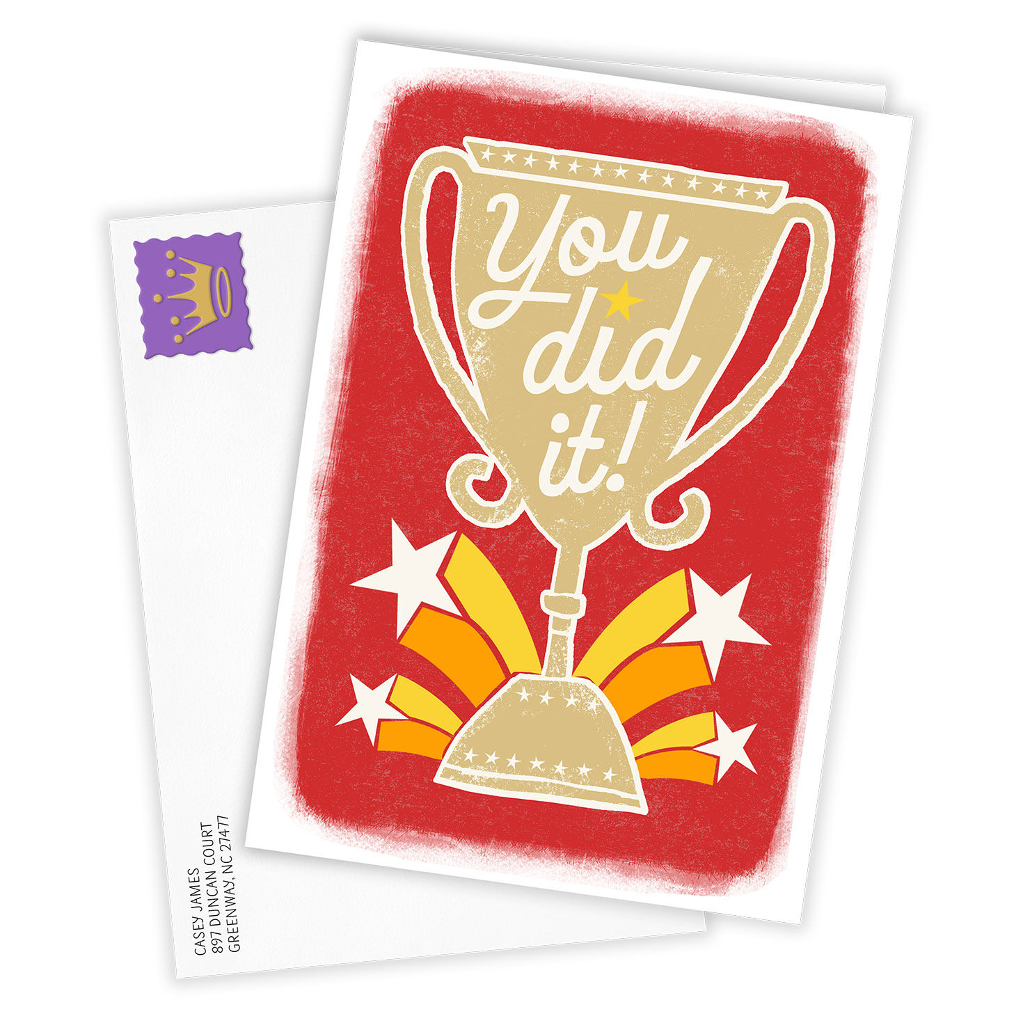 You Did It Trophy Custom Congratulations Card, , large image number 2