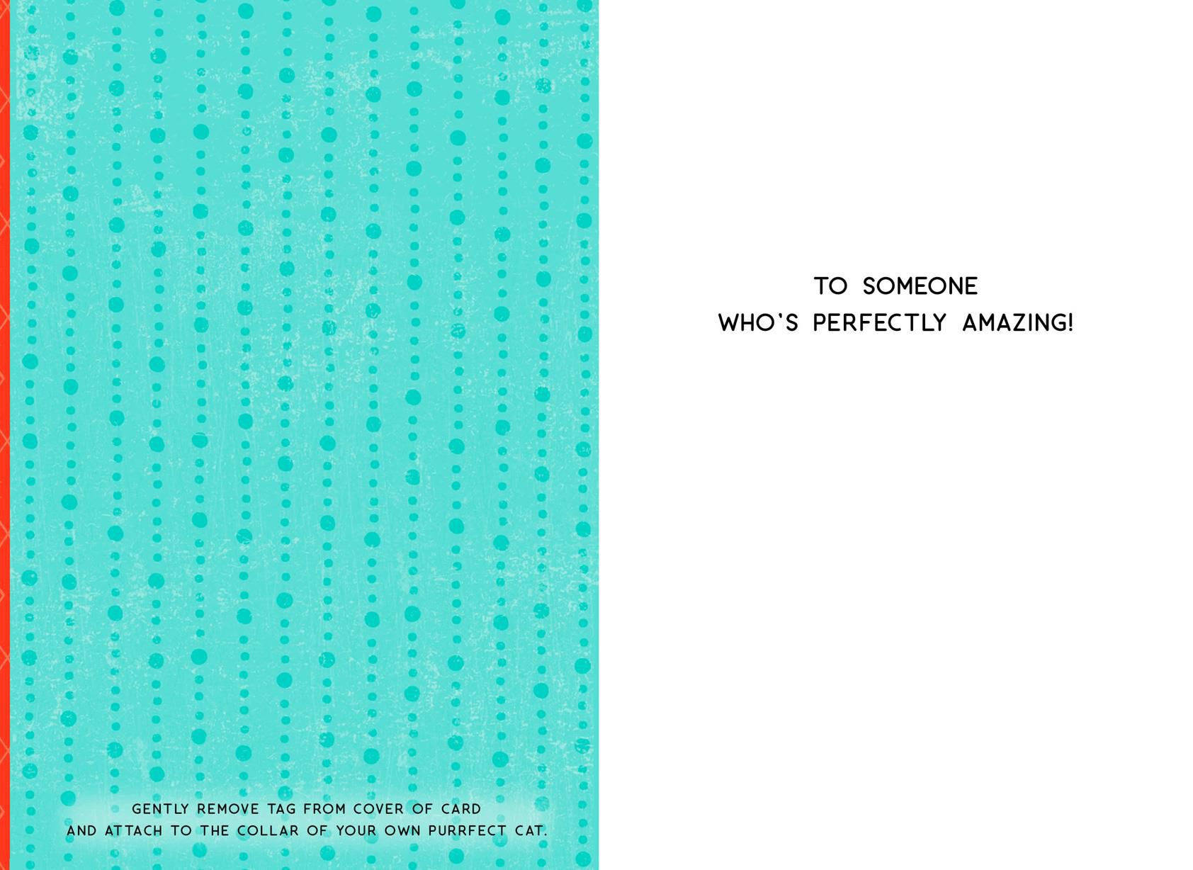 100% Purrfect Birthday Card With Pet Tag