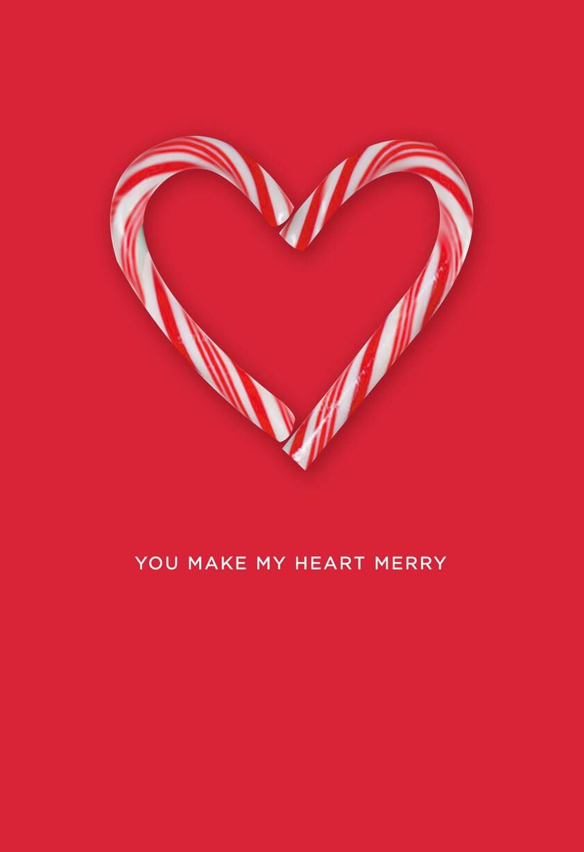 candy cane heart christmas card greeting cards hallmark candy cane christmas cards