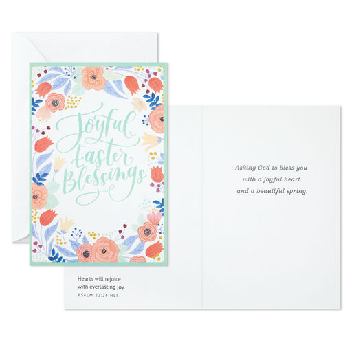 Pastel Flowers Easter Cards, Pack of 6, 
