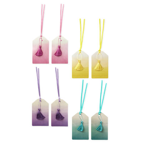 Assorted Ombré Gift Tags With Tassels, Pack of 8, , large