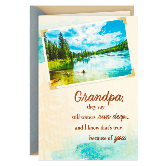 Still Waters Run Deep Birthday Card for Grandpa, , large image number 1
