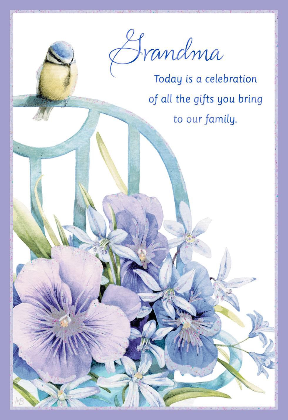 Marjolein Bastin Bird and Flowers Grandparents Day Card for Grandma