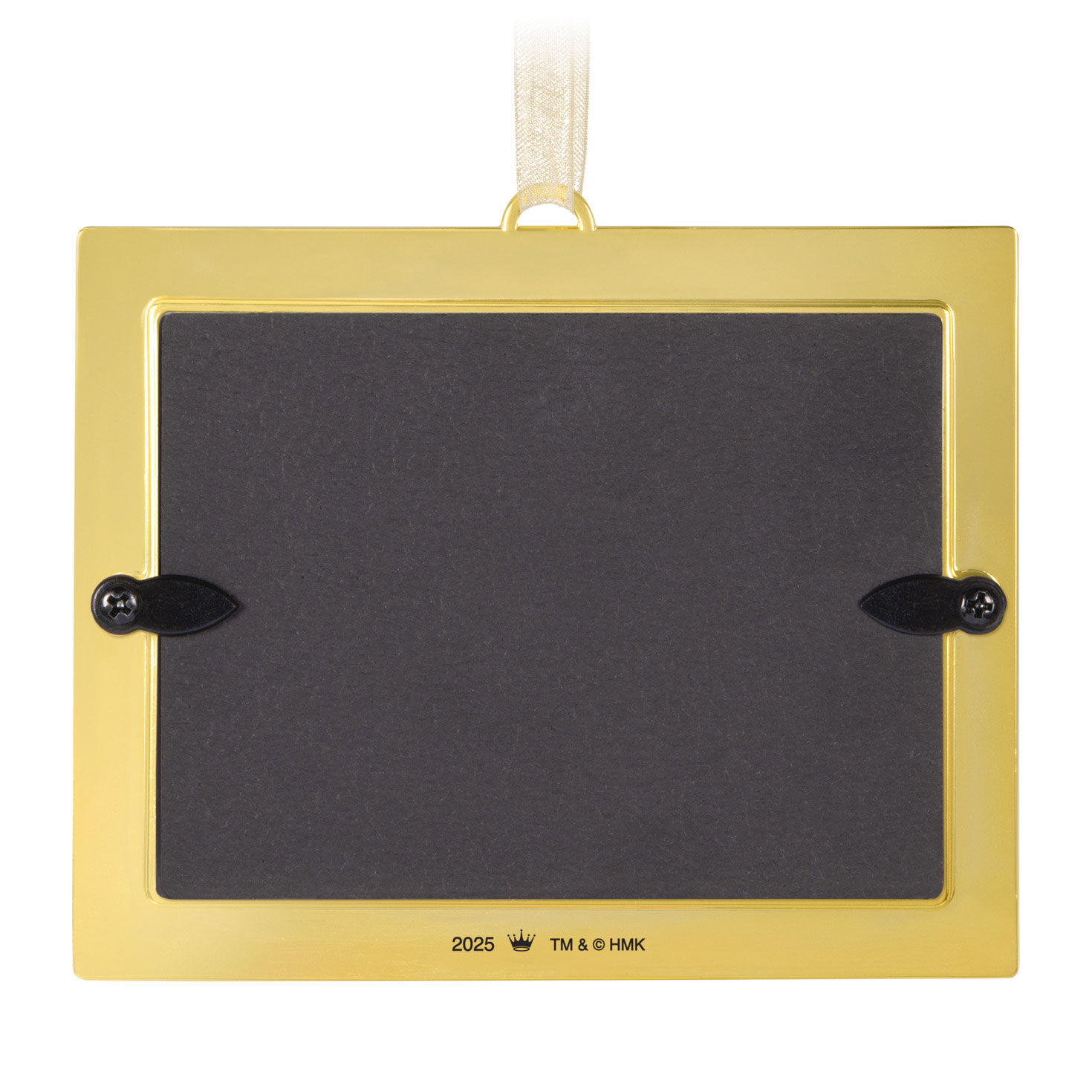 Gold Wedding Frame Personalized Ornament Back image number 5