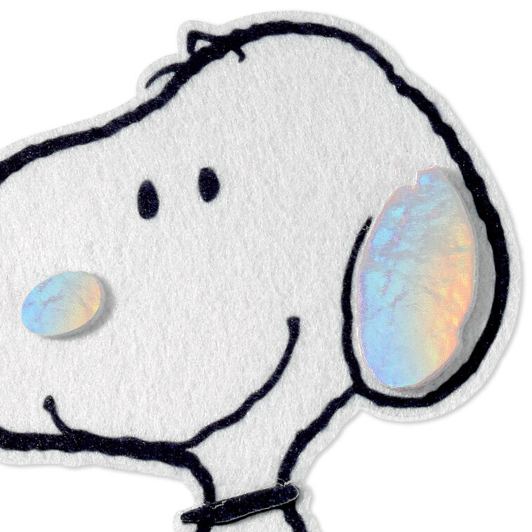 Peanuts 75th Anniversary Felt Snoopy Blank Card Card Front Detail image number 3