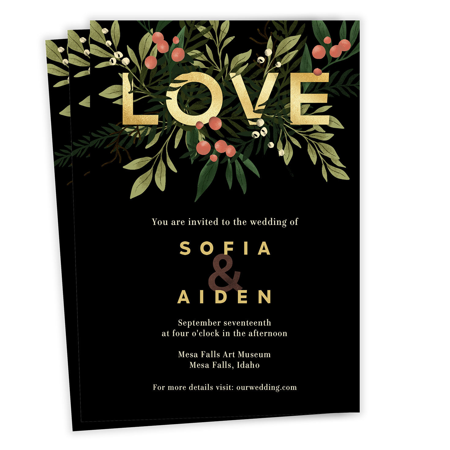 Botanical Love Flat Wedding Invitation
