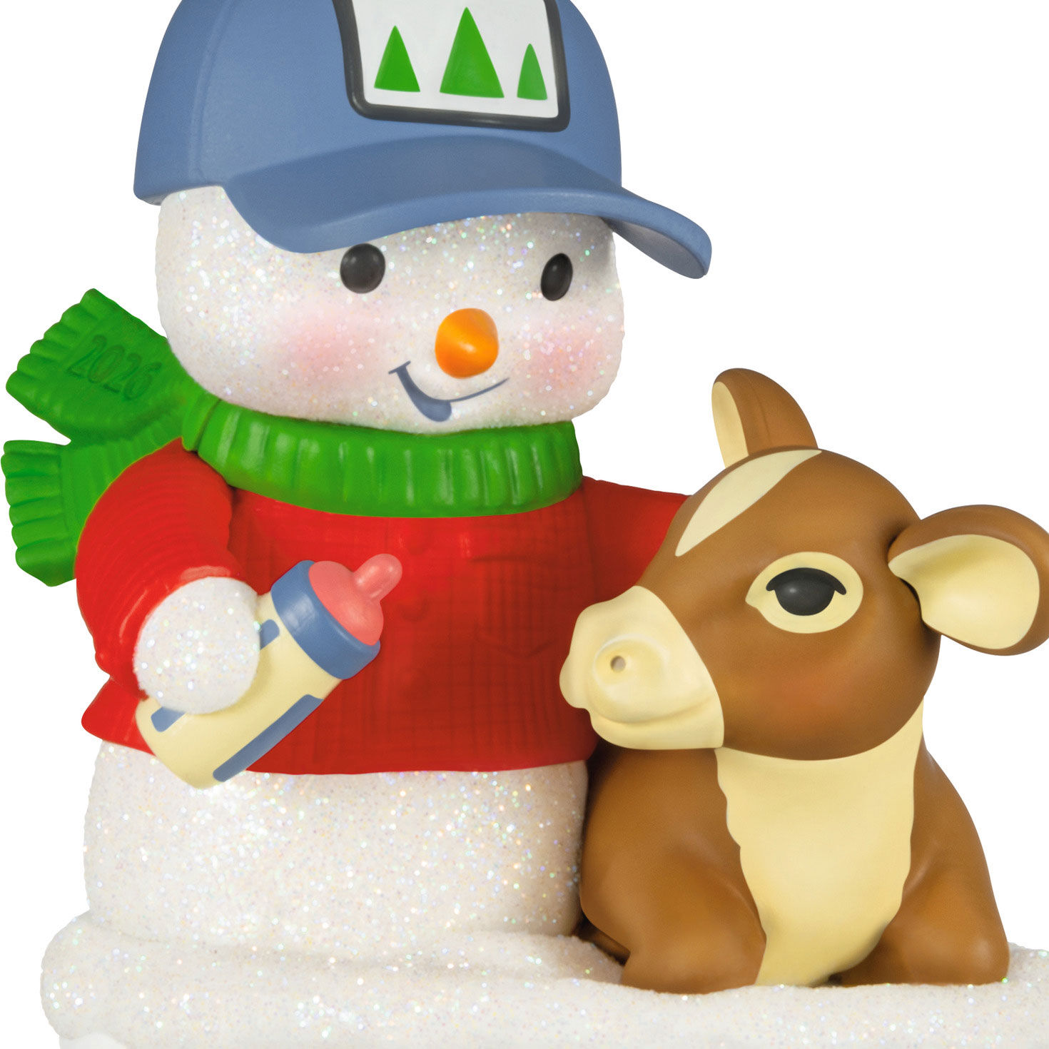 Snowman With Baby Cow Keepsake Ornament closeup view image number 5