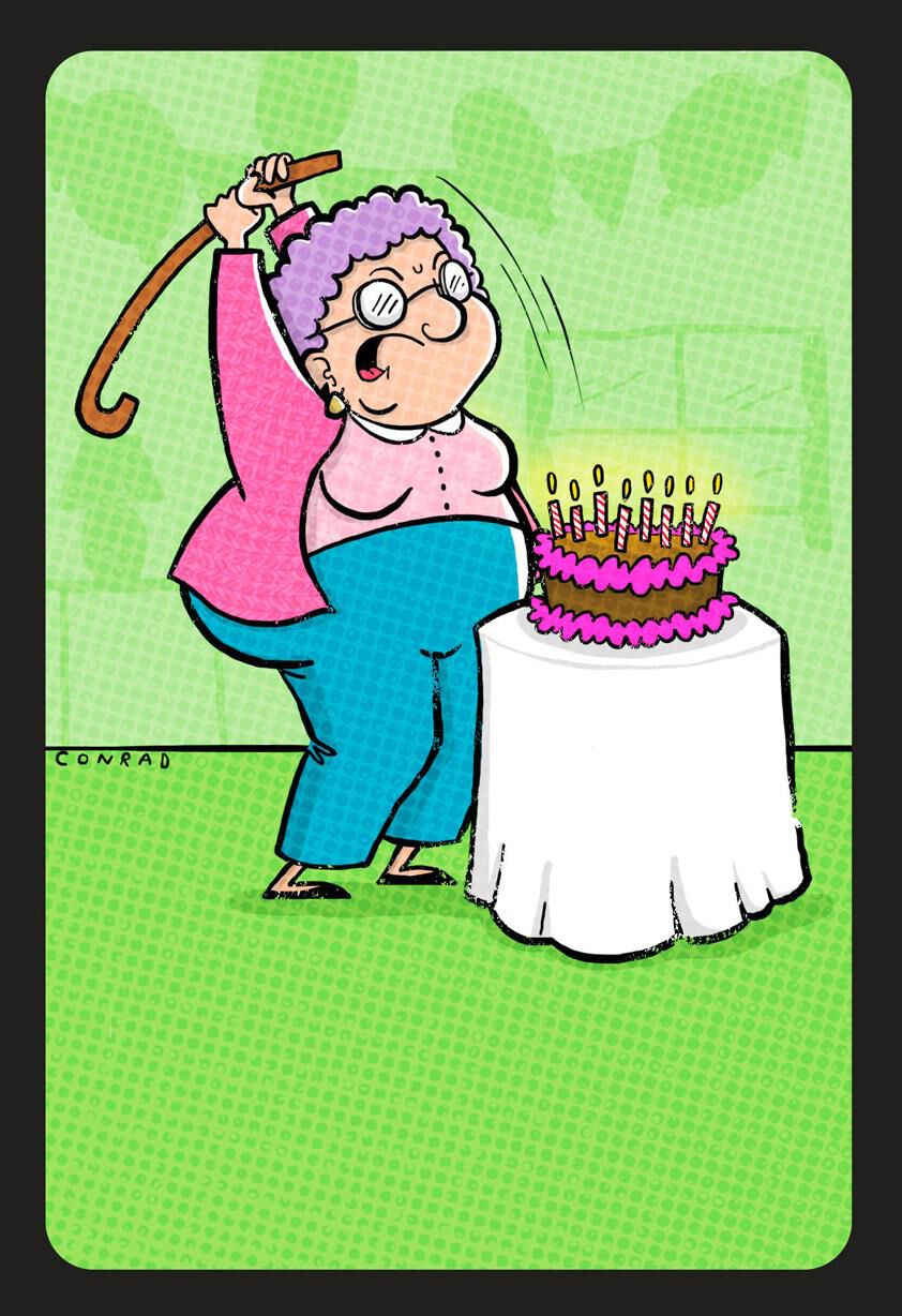 Cake Smashing Grandma Funny Birthday Card