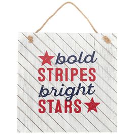 Bold Stripes, Bright Stars Patriotic Hanging Wood Sign, Bold Stripes, Bright Stars Patriotic Hanging Wood Sign, , large