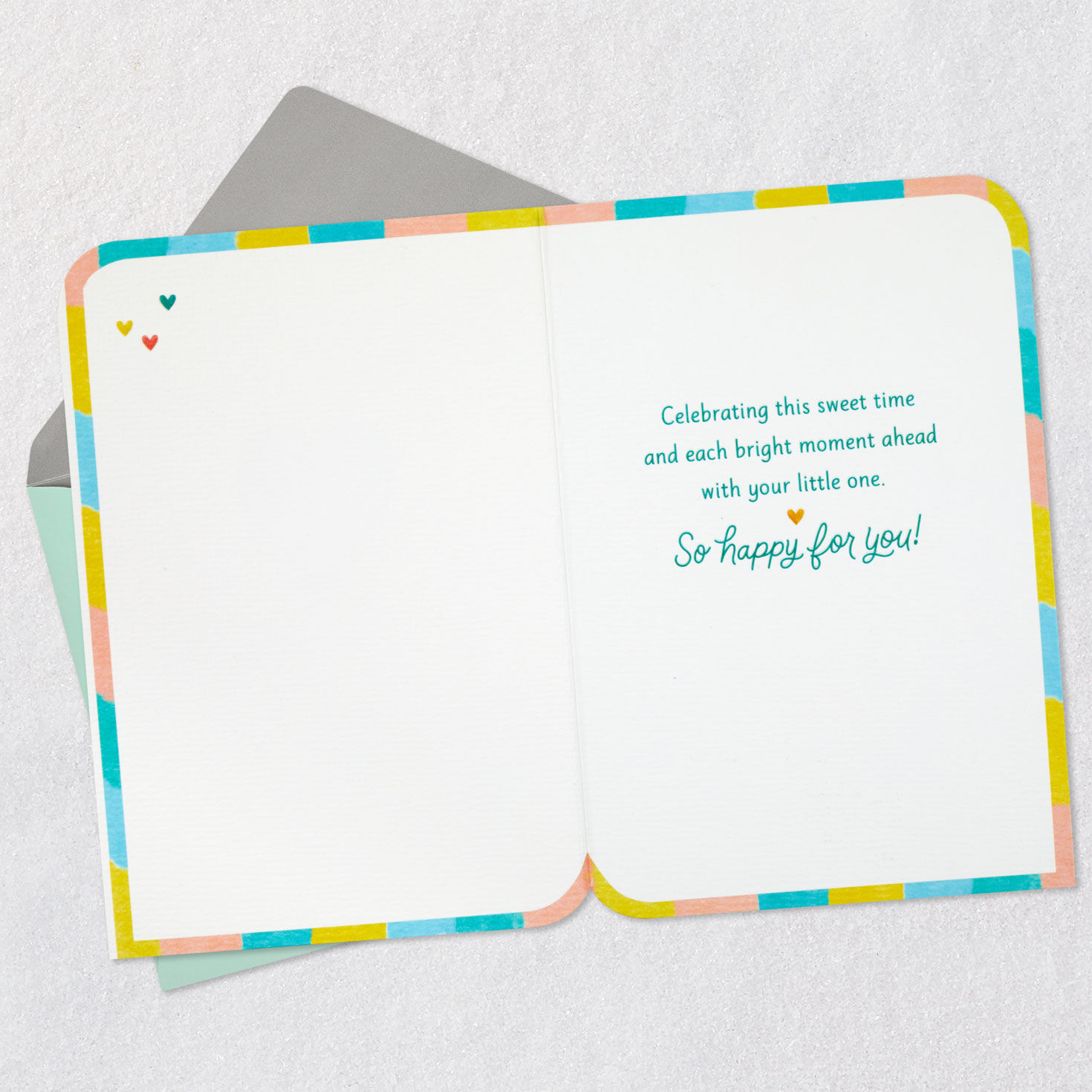 Heart, Confetti and Colorful Lettering New Baby Card  image number 3