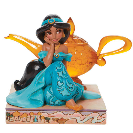Jim Shore Disney Jasmine and Genie Lamp Figurine, 5.2", 