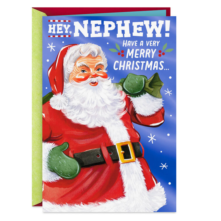 Stay Cool Santa Pop-Up Christmas Card for Nephew
