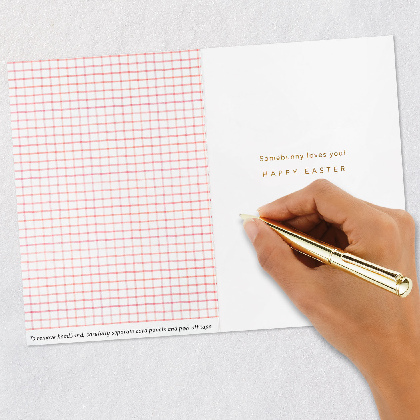 Easter Card for Kids With Felt Bunny Ears Headband signing card image number 8