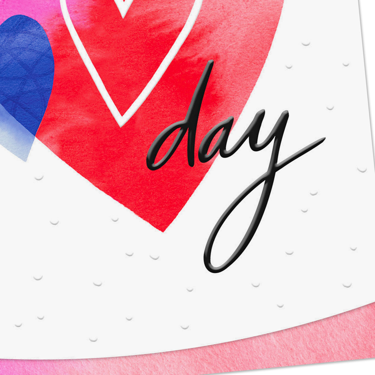 Pink, Blue and Red Watercolor Heart Valentine's Day Card Cover Detail image number 5