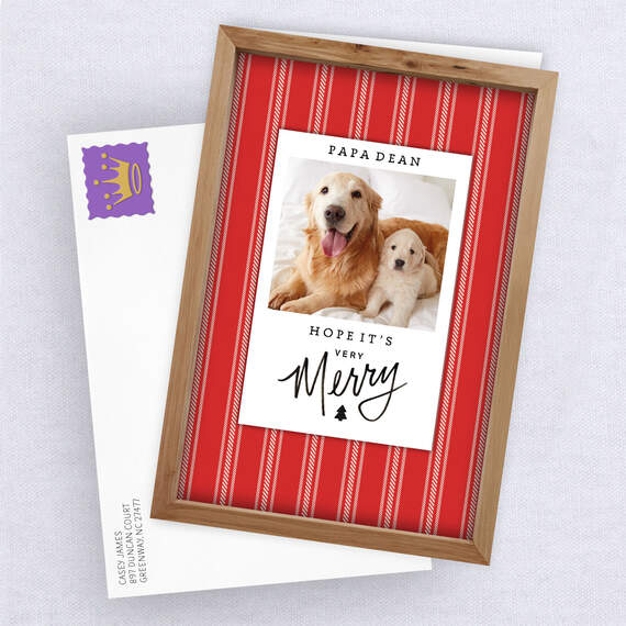 Personalized Very Merry Christmas Photo Card, , large image number 4