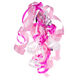 Pink/White/Silver Curly Ribbon Gift Bow, 6.5"