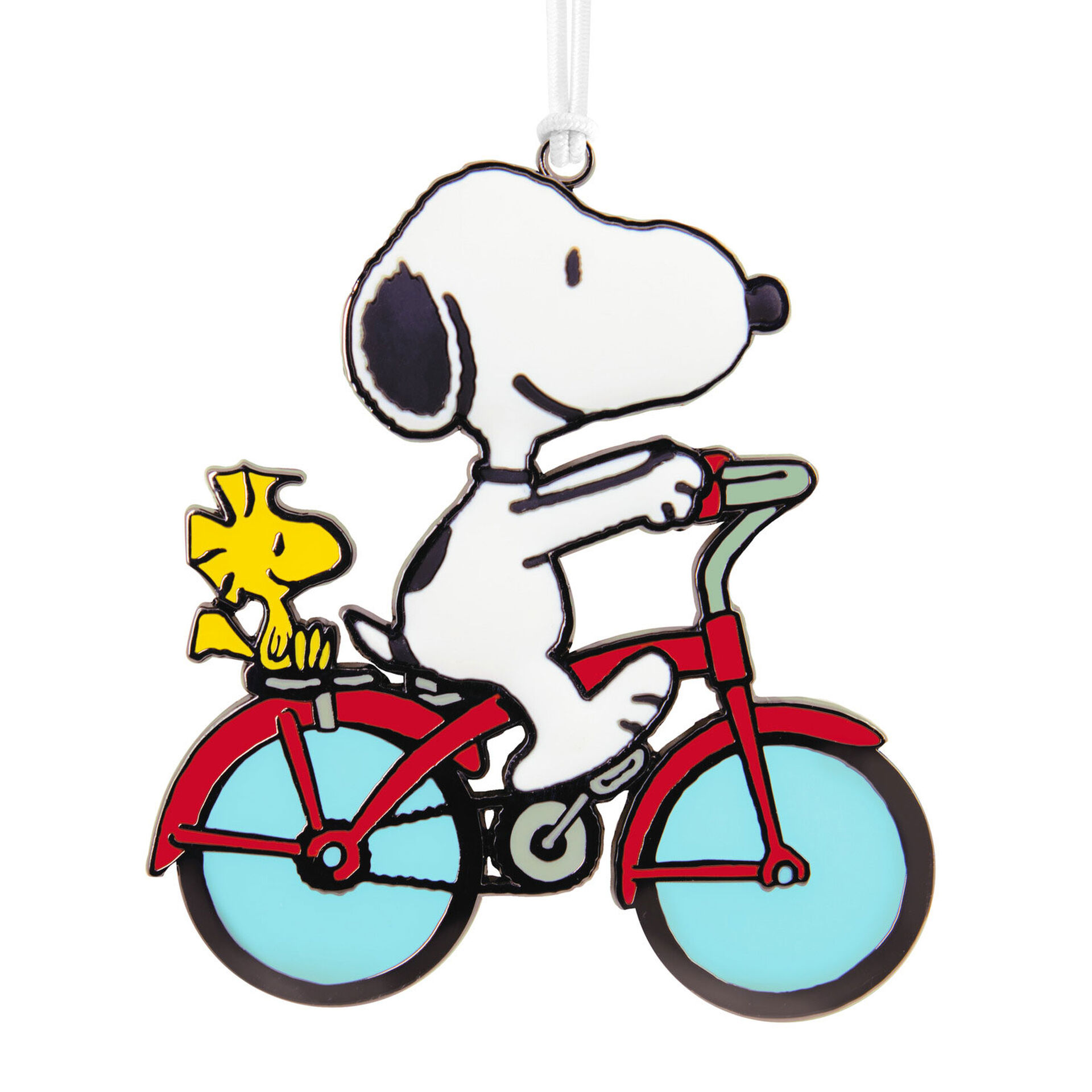 Peanuts® Snoopy and Woodstock on Bicycle Metal With Dimension Hallmark  Ornament